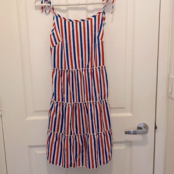 Mia Little Bella NWT Sun Dress with Tie Straps in Red, White & Blue Stripe. Sz S - Picture 1 of 9